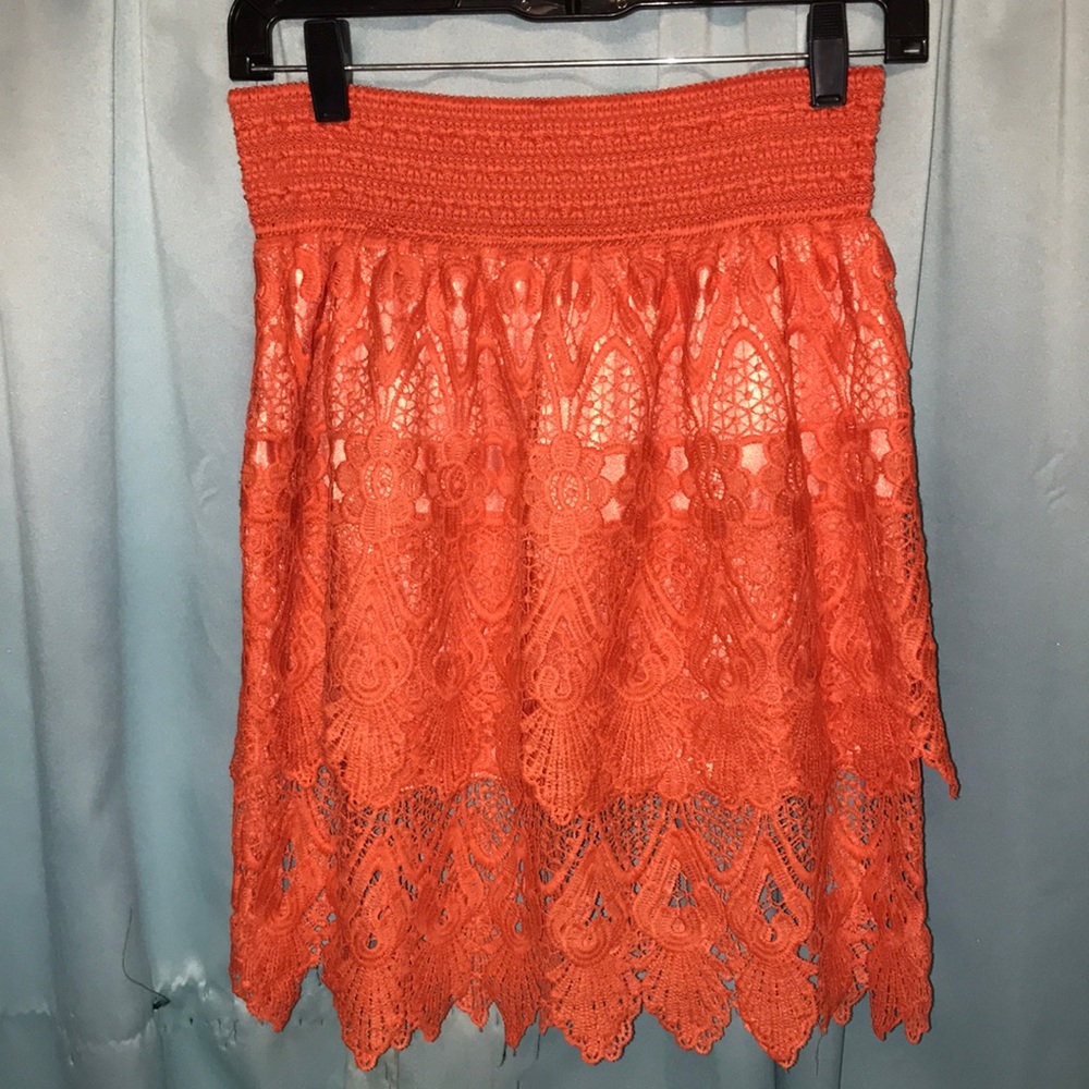 Orange Lace skirt
